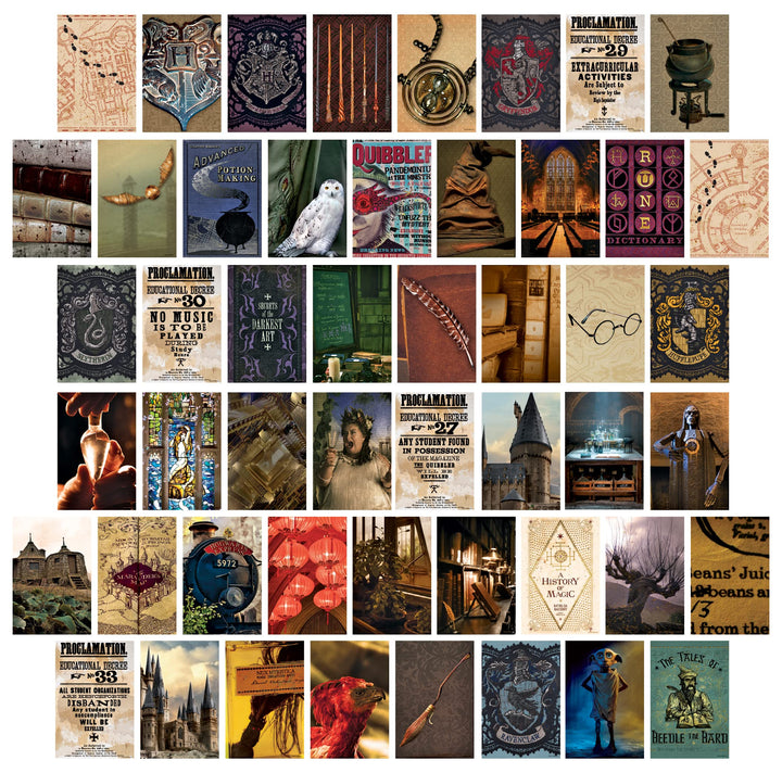 CON*QUEST Conquest Journals Harry Potter Hogwarts Wandcollage, Set mit 50 offiziellen Zaubererwelt-D