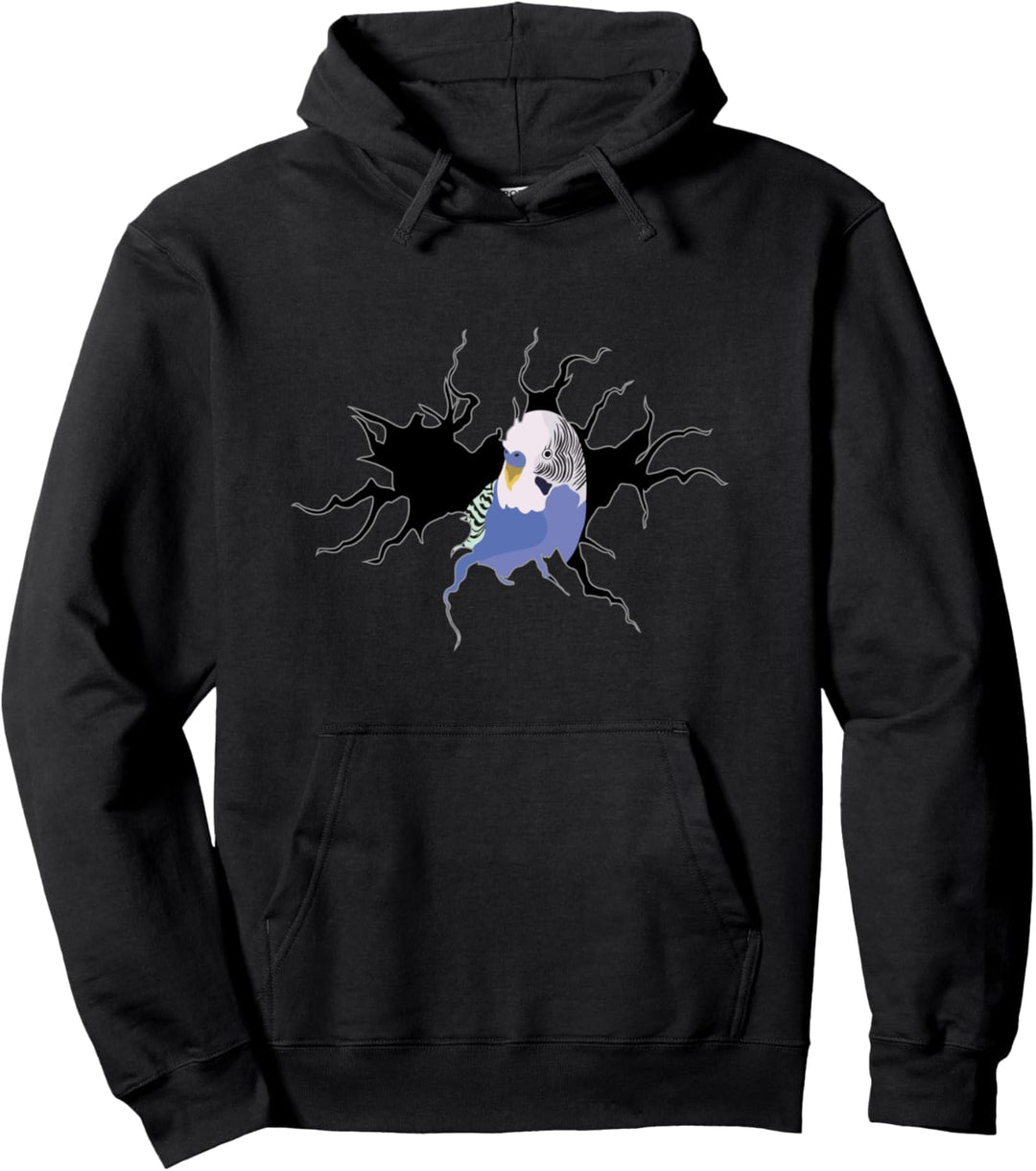 Wellensittichriss-Motiv Pullover Hoodie