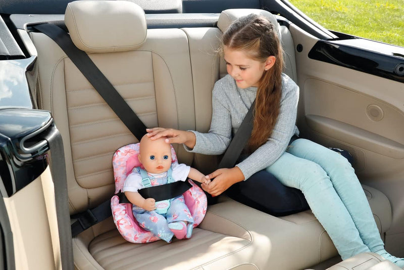 Baby Annabell Active Autositz Zubehör, Puppen Autositz für 36 und 43 cm grosse Puppen mit 3-Punkt-Gu