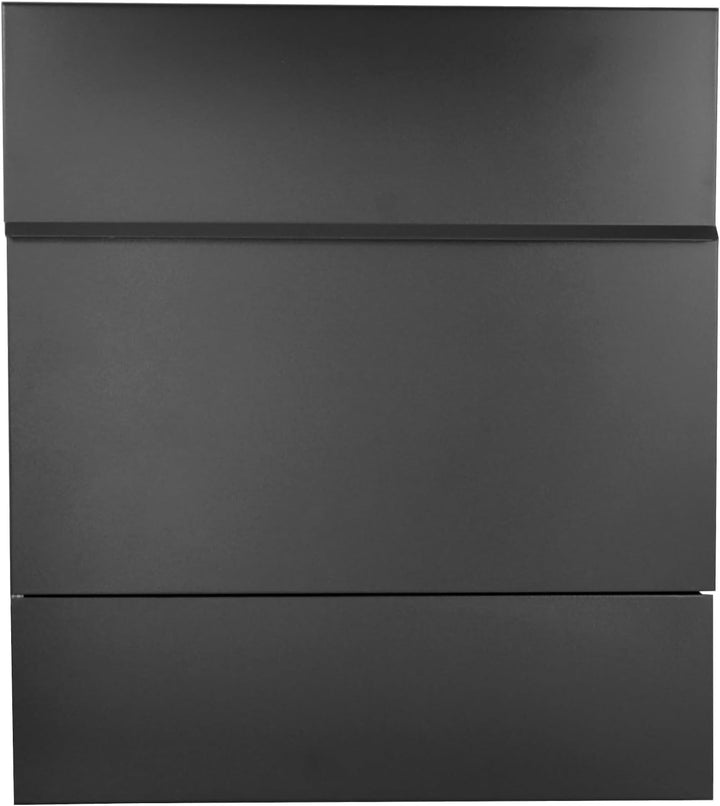 Designer Briefkasten Wandbriefkasten Postkasten mit Zeitungsfach Schwarz Matt RAL 9017 A4/C4 geeigne
