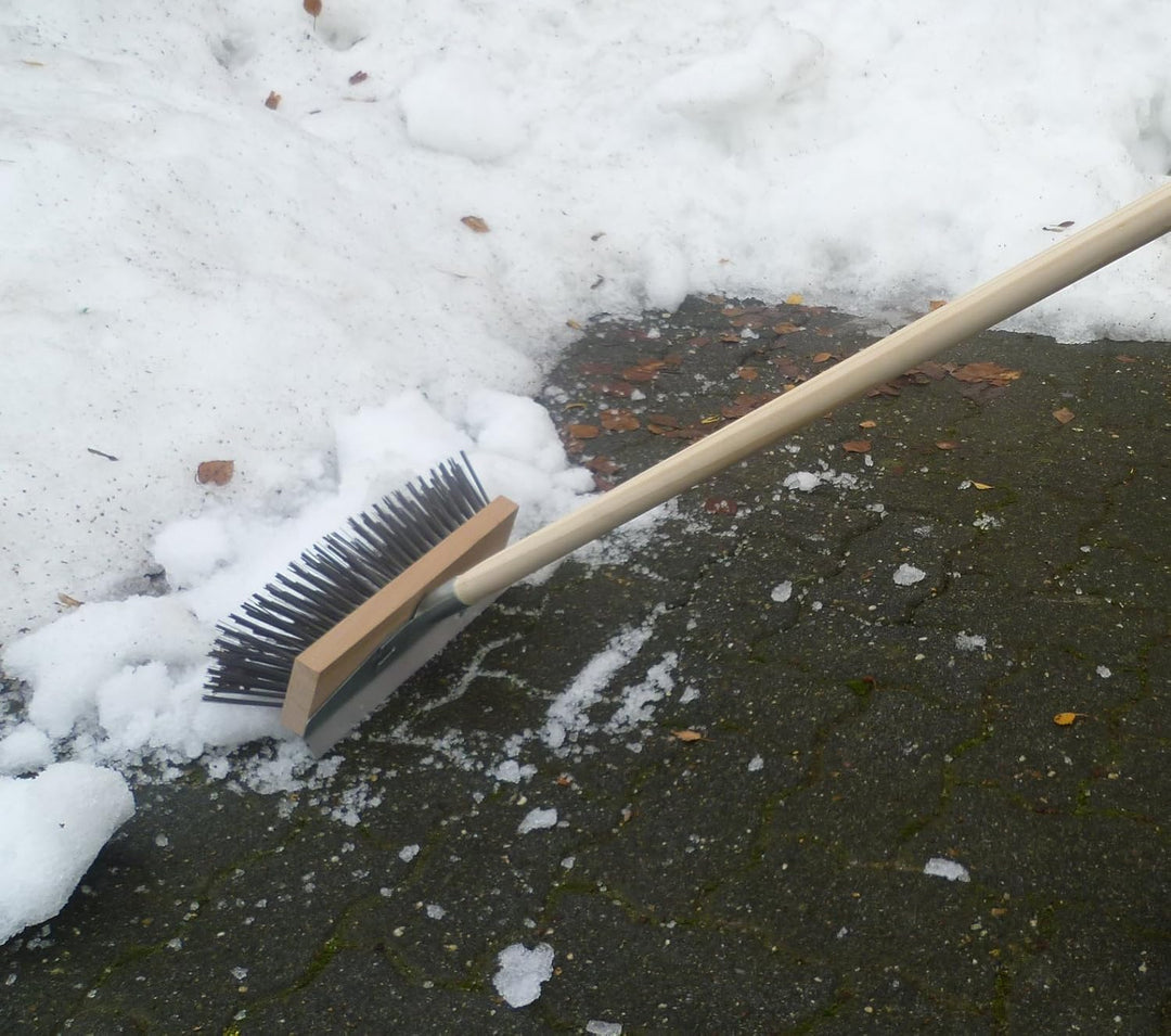 Drahtbesen 30 cm mit Schabekante, 28 mm Metallhalter, Schneebesen, Kratzbesen, Laubbesen