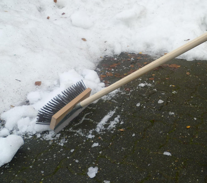 Drahtbesen 30 cm mit Schabekante, 28 mm Metallhalter, Schneebesen, Kratzbesen, Laubbesen
