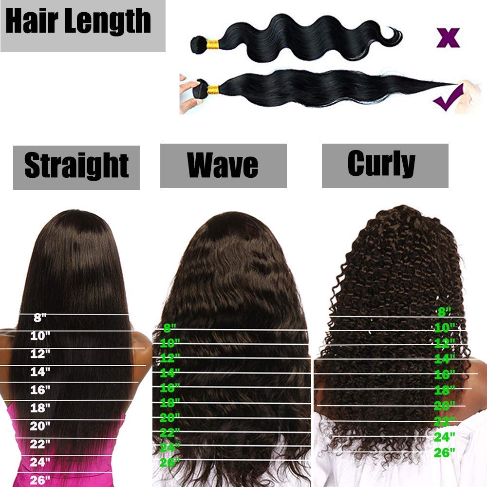 SEGO 18" Echthaar Tressen 1 Bundle Weave Human Hair Brazilian Extensions Body Wave Virgin 100% Unpro