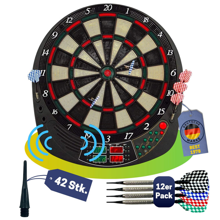 Best Sporting Dartscheibe elektronisch Coventry | Dartautomat mit 12 Dartpfeilen, Ersatzspitzen und