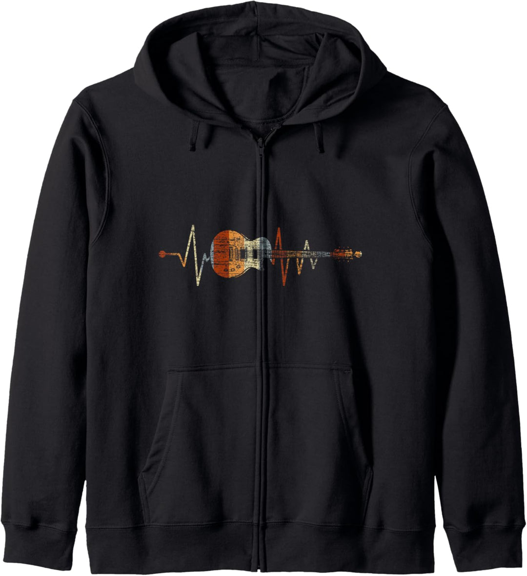 Geschenk für Gitarrenspieler Herzschlag Gitarre Kapuzenjacke