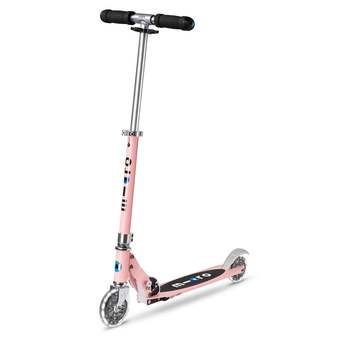Micro Mobility Sprite LED Cityroller aus Aluminium in der Farbe Neon Rose Lenkerhöhe verstellbar, SA