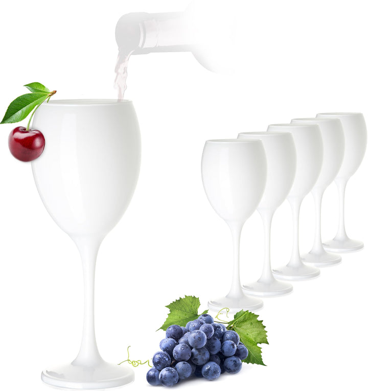 PLATINUX Weisse Weingläser Set 6 Teilig 320ml aus Glas massiv Getränkeglas Weissweingläser Rotweingl