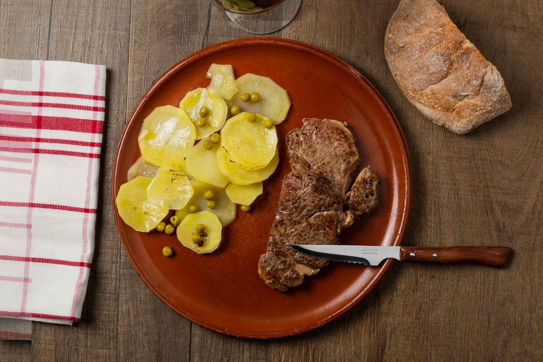 Arcos 372000 Table Messer - Steakmesser Set -KlingeNitrumEdelstahl110mm-HandGriffPack-HolzFarbeBraun