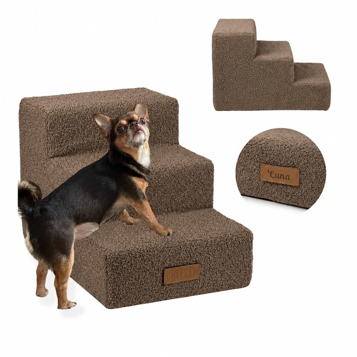 Sofatreppe für Hunde und Katzen – Hundetreppe für Bett &amp; Sofa – 3- oder 4-stufig, rutschfest &amp; wasch