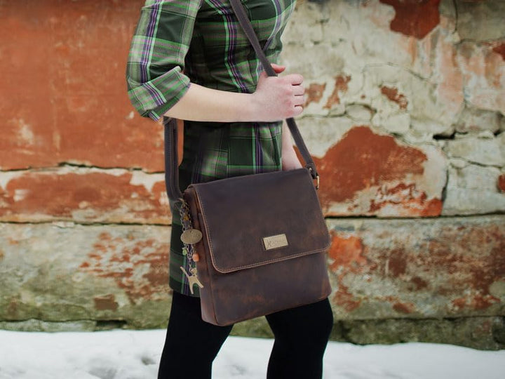 Catwalk Collection Handbags - Vintage Grobem Leder - CATWALK COLLECTION - Mittlere Grösse - Umhänget