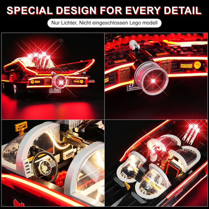 LED Light Kit Compatible with Lego Batman: The Classic TV Series Batmobile, LED Lighting Set Compati