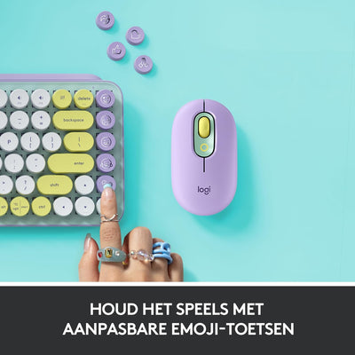 Logitech POP Keys Mechanische kabellose Tastatur mit anpassbaren Emoji-Tasten, US QWERTY-Layout - Gr