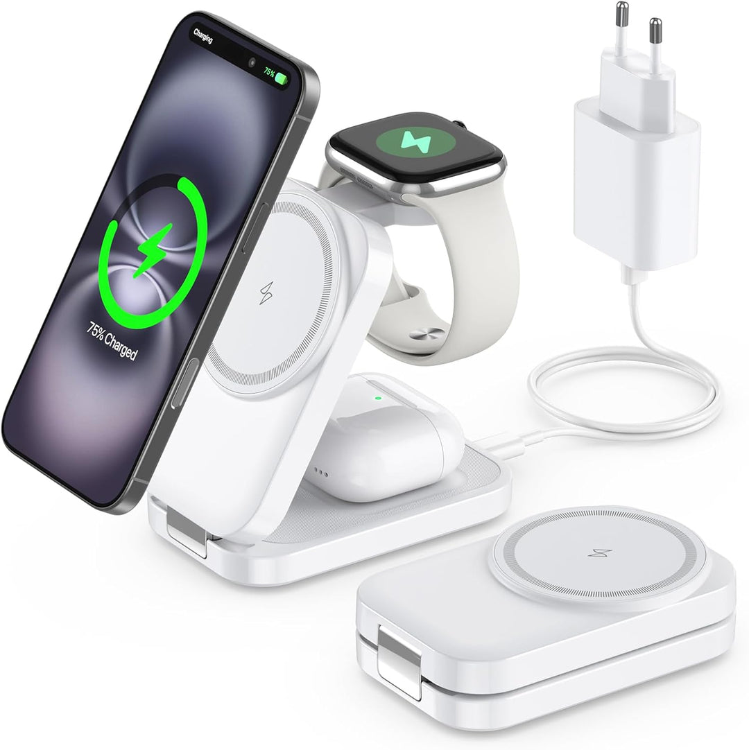 Ladestation kompatibel mit App1e Watch und iPh0ne,Super Tragbar Magsafe Ladegerät für iPh0ne 16 15 1