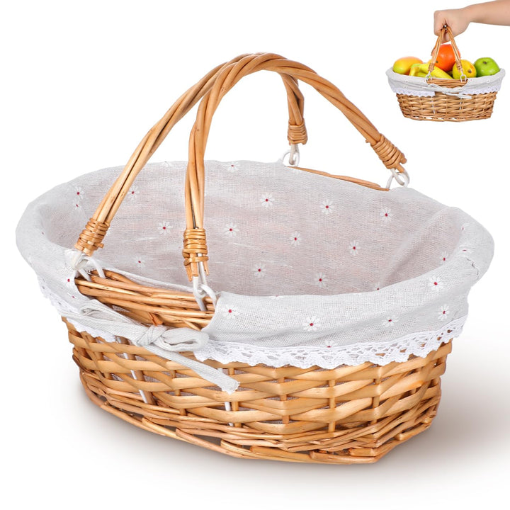 Toyvian Wickelkorb Für Blumenmädchen Handgewebter Storage Basket Für Hochzeiten Picknick Und Dekorat