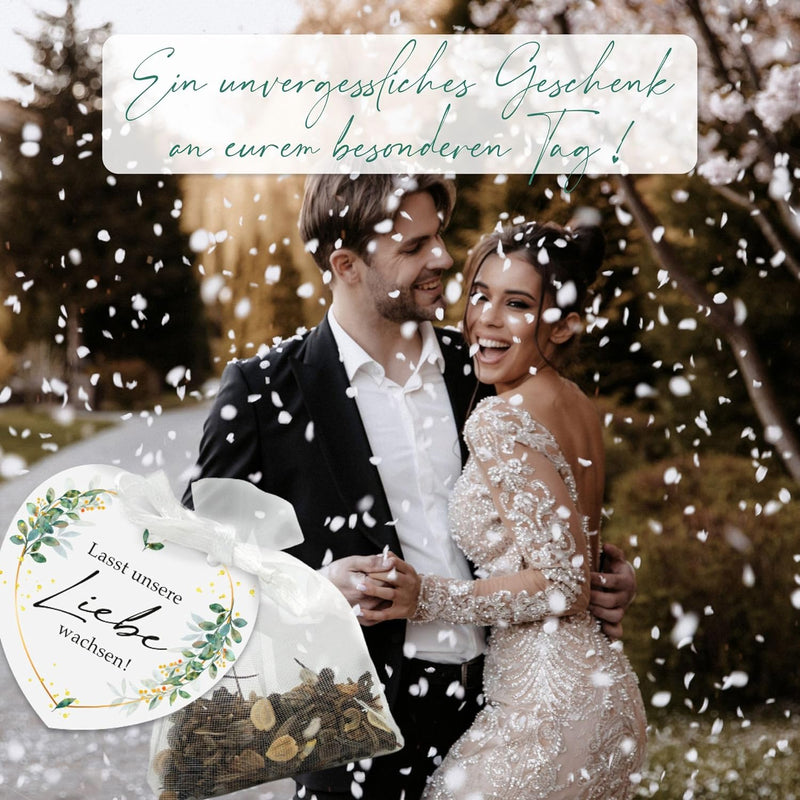 Gastgeschenke Hochzeit Blumensamen - Besonderes Hochzeitsgeschenk für Gäste als Give Away - Lasst un