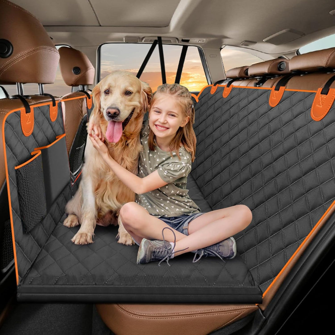 Neccis Hundedecke Auto Rückbank mit Abnehmbarer Harter Unterseite, 136 x 61 cm Autoschutzdecke Hund