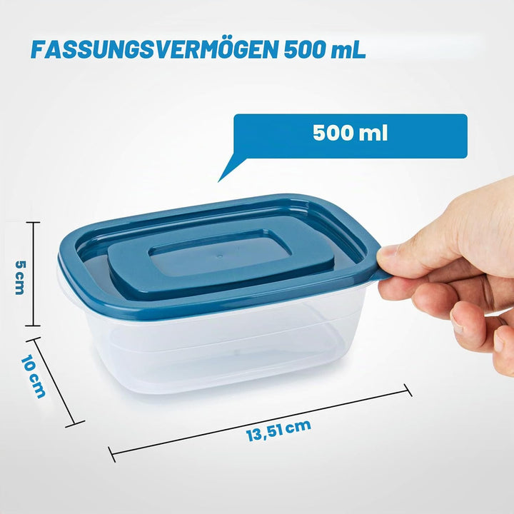 EFISH 15PCS Rechteck Kunststoff Portion Box Sets mit Deckel，Food Aufbewahrungsbox, Behälter Sets, Le