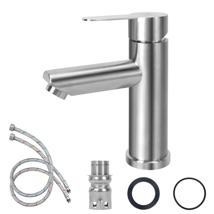 Wasserhahn Bad Silber Waschtischarmatur Hoch Badarmatur Waschbecken Armaturen Edelstahl 304 Waschbec
