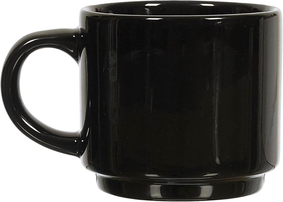 HOME DECO FACTORY, KA0500, Plain Mug Set of 4 with Holder, Durable Ceramic, Elegant and Practical De