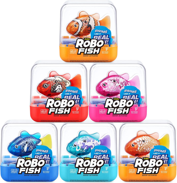 ROBO ALIVE Robo Fish Series 3 Roboter-Schwimmfisch, 2er Pack, rosa und lila, schwimmt in mehrere Ric