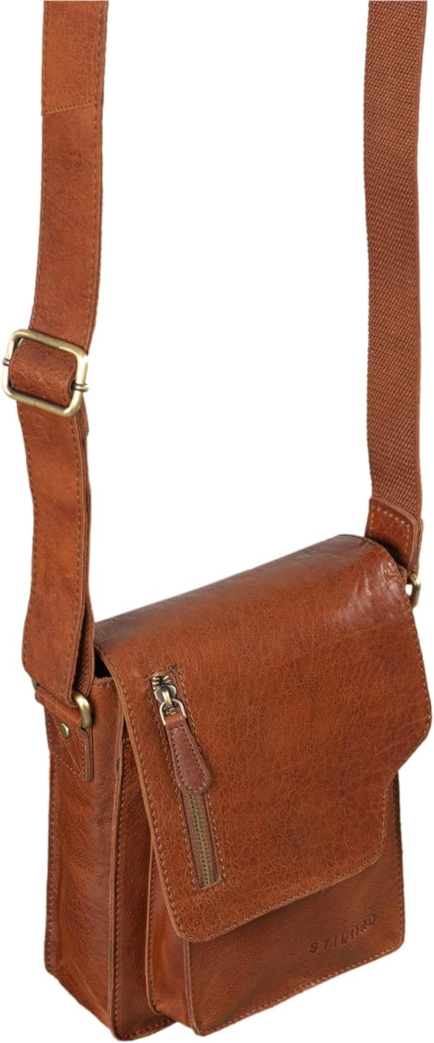 STILORD 'Pete' Umhängetasche Leder klein Männer Schultertasche Vintage Messenger Bag Herren 8,4 Zoll