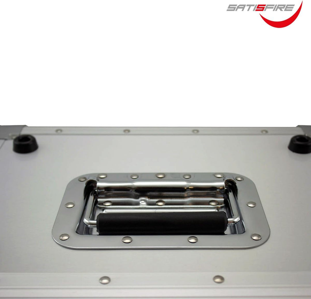 SATISFIRE® Plattenkoffer LP80 • Aluminium-Koffer • Vinyl-Case • Schallplattenkoffer • für 80 LP 50:5