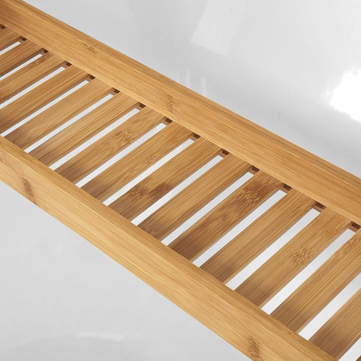 SoBuy Badewannenablage Bambus 80cm Badewannentablett Holz Wannenbrücke Extra Lang &amp; Lackiert für Gro