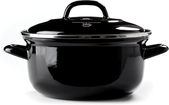 BK Indigo Holländisches Erbe Runde Deutsche Emaillierte Kasserolle mit Deckel mit PFAS-Freier Kerami