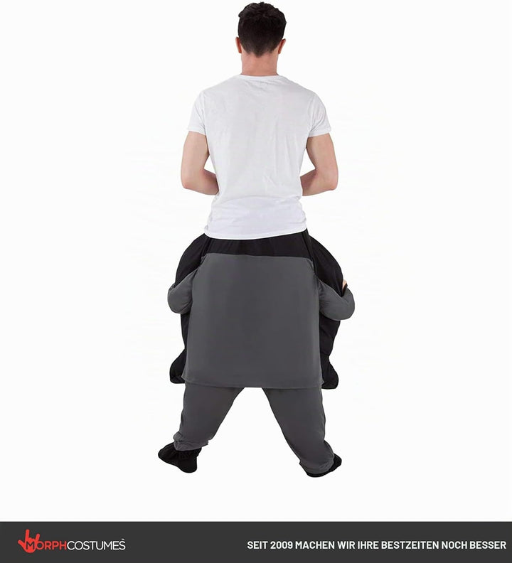 Morph Kim Jong Un Huckepack Kostüm für Erwachsene, Lustiges Faschingskostüm Damen Herren