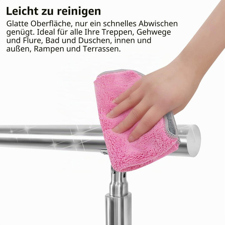 SWANEW Edelstahl-Handlauf Geländer für Treppen Brüstung Balkon Ø 42mm,mit 3 Querstreben (100cm, 3 Qu