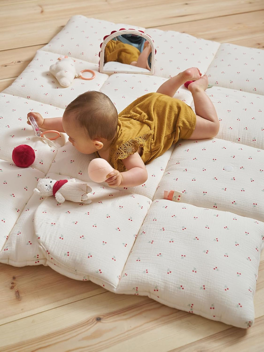 VERTBAUDET Baby Activity-Decke wollweiss Cherry, wollweiss Cherry
