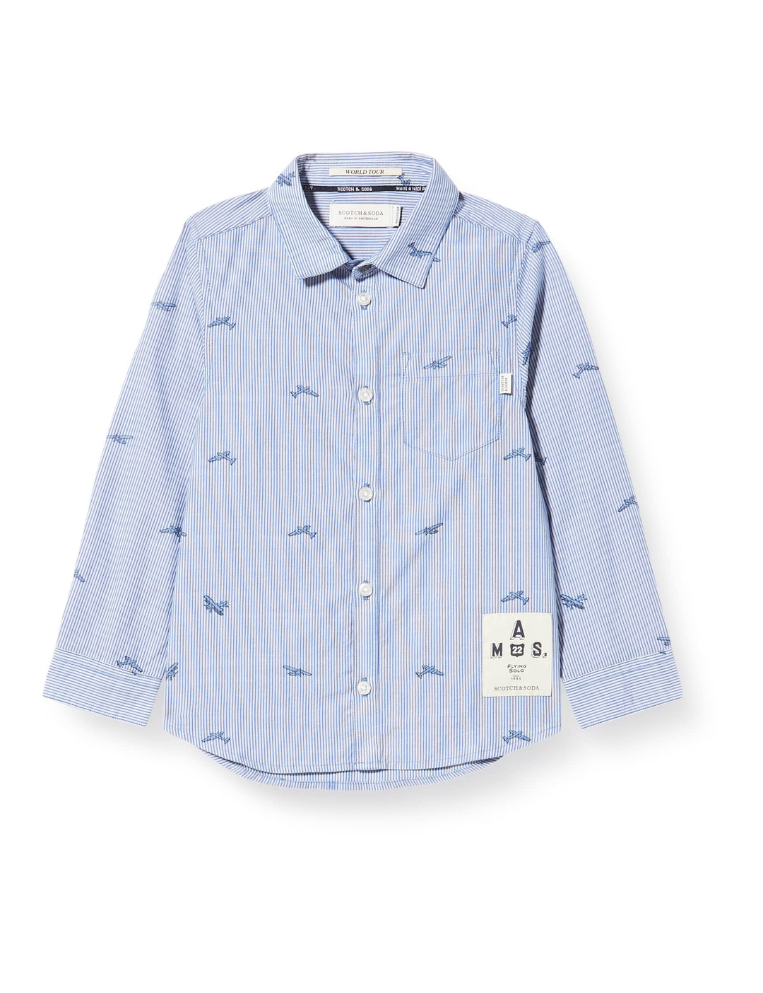 Scotch & Soda Jungen Jacquard Lonsleeved Shirt Hemd, Combo A 0217, 104 EU