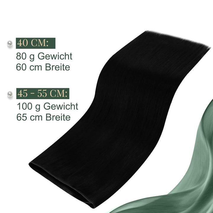 Ugeat Butterfly Extensions Echthaar Schwarz Butterfly Weft Extensions Echthaar Schwarz 45 cm Remy OV