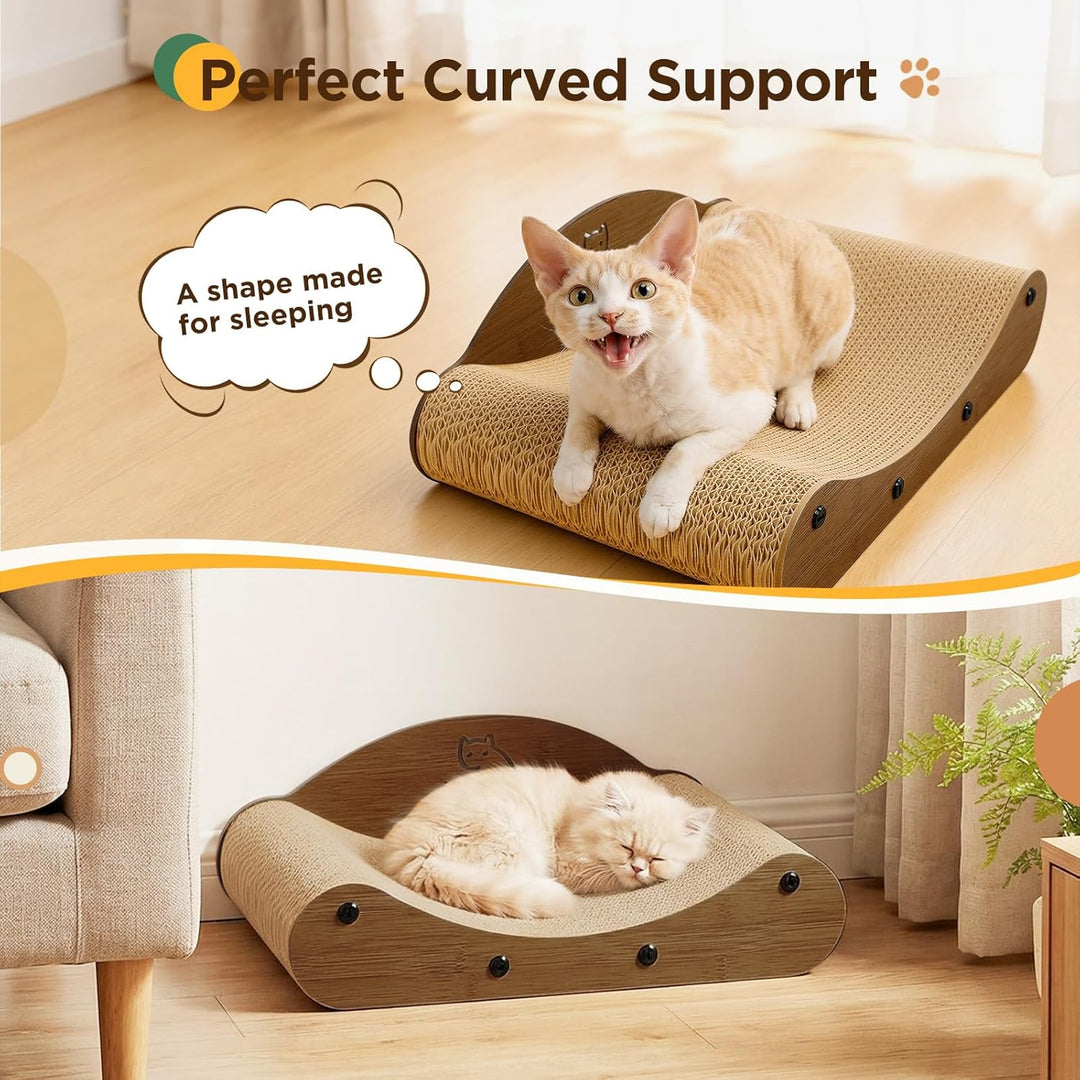 Gimars Kratzbrett Katze 43cm, Sofa-förmiges Katzen Kratzsofa aus Hochdichter Wellpappe, Kratzmatte &