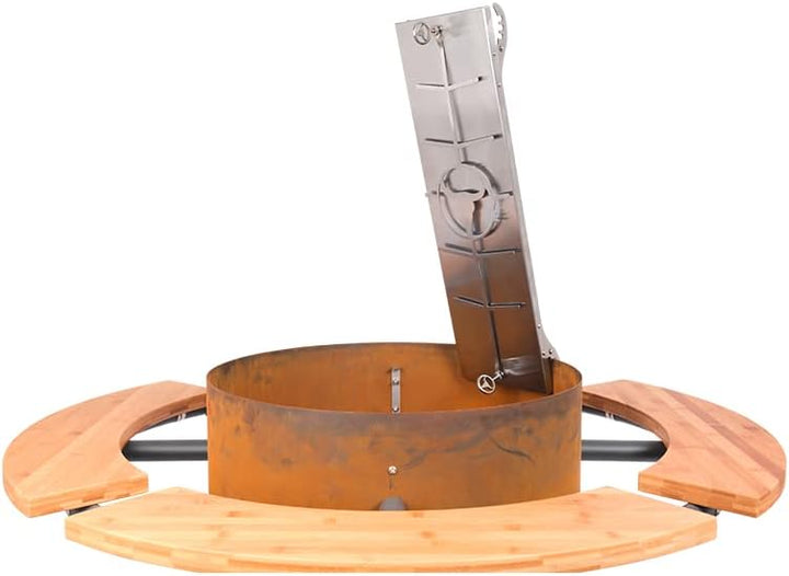 MOESTA-BBQ 19764 FlameBoard - Flammlachsbrett XXL, Edelstahl - sofort einsatzbereit, drehbar, neigba