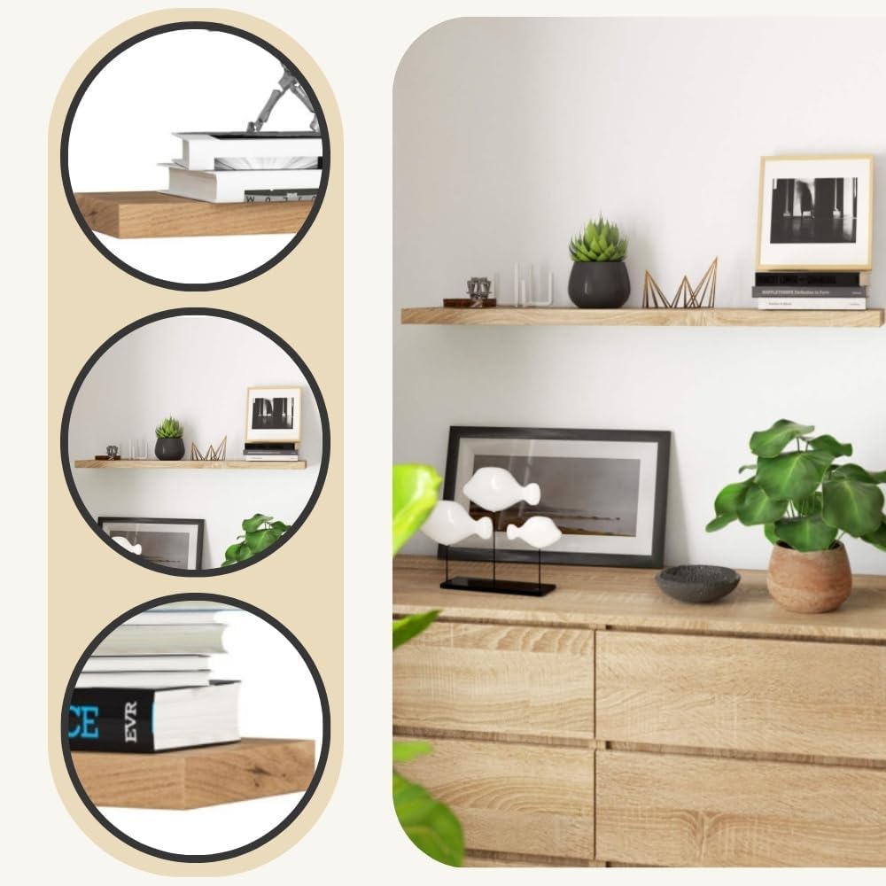 AKORD Wandregal PS-5 100 cm | Bücherregal Spielzeug Blumen Dekorationen | für Wohnzimmer Schlafzimme