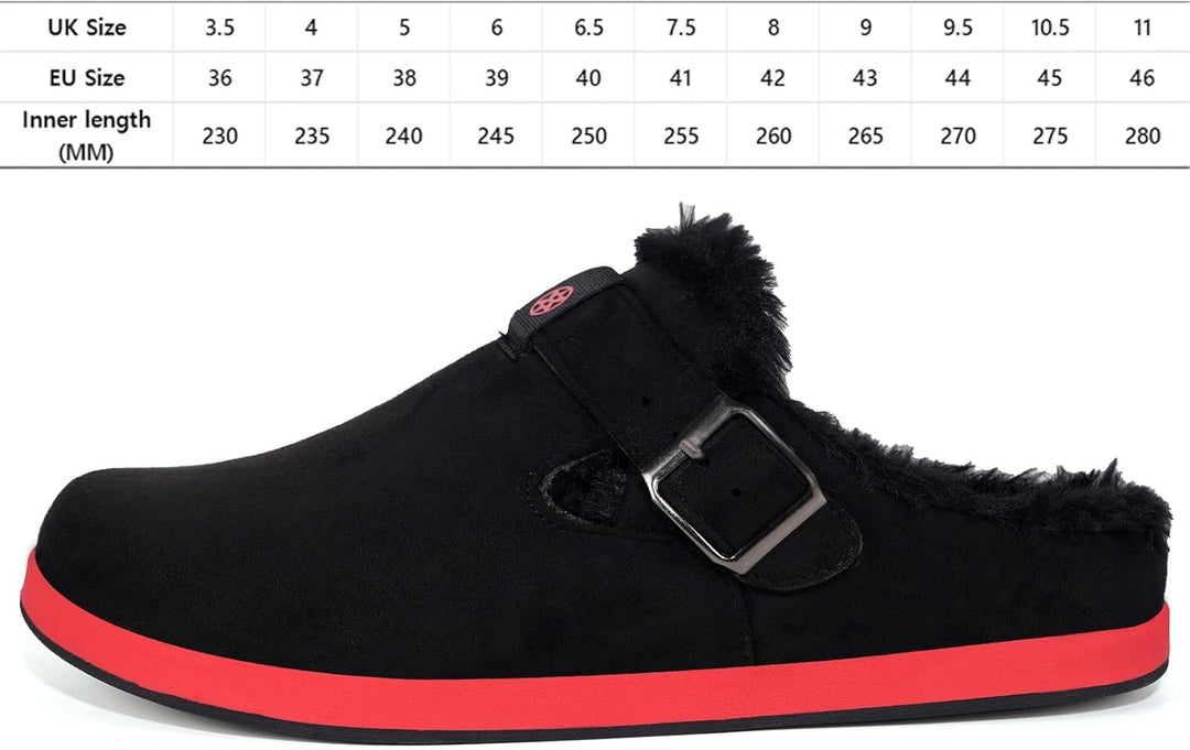 Sisttke Hausschuhe Gefüttert Herren Damen Lined Clogs Wildleder Flauschige Pantoffeln Wärme Slipper