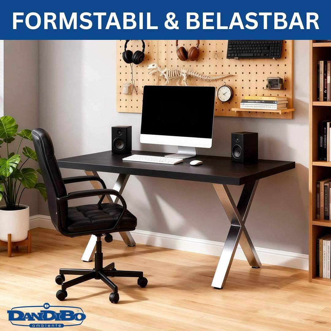 DanDiBo 2X Tischbeine Edelstahl 72 x 60 cm Tischgestell Höhenverstellbar 96676 Tischfüsse Möbelfüsse