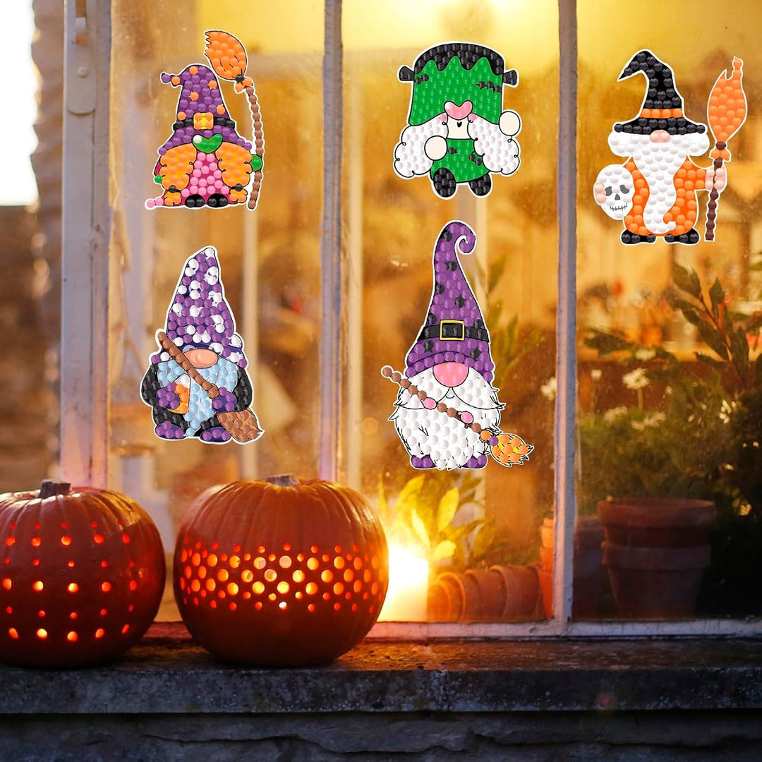 5D Diamond Painting Aufkleber, 25 Stücke Halloween Mosaik Kit für Kinder und Erwachsene Anfänger, DI