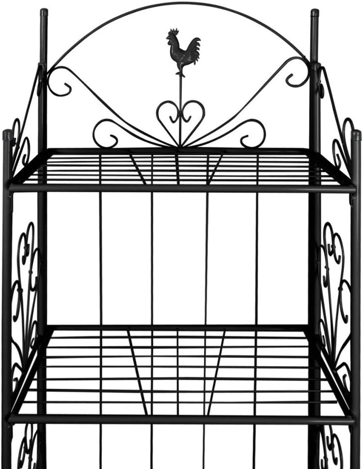 Blumenregal Gartenregal Regal aus Stahl mit 4 Ablageflächen 61,5 x 33 x 153 cm Schwarz