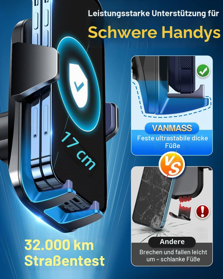 VANMASS Handyhalterung Auto Handyhalter fürs Auto 3 in 1 Kfz Handyhalterung Lüftung & Saugnapf Halte
