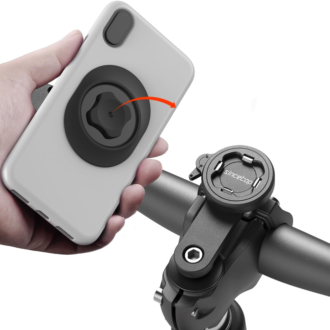 sincetop Bike Phone Mount für Mountain Bicycle, Universal Aluminium Rennrad Vorbaukappe Handyhalter,