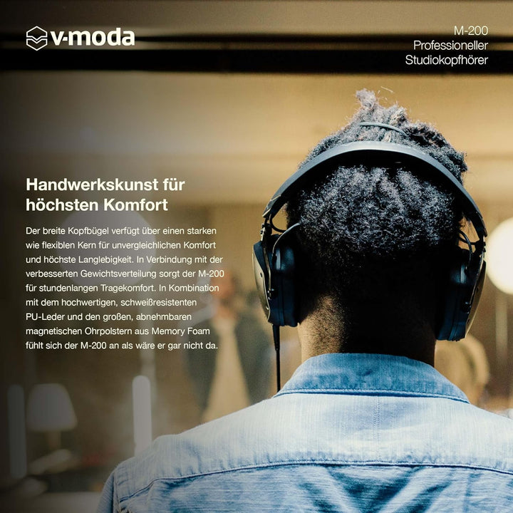 V-MODA M-200 Professioneller Studio Monitor-Kopfhörer, Matte Schwarz M-200 Matte Schwarz, M-200 Matt