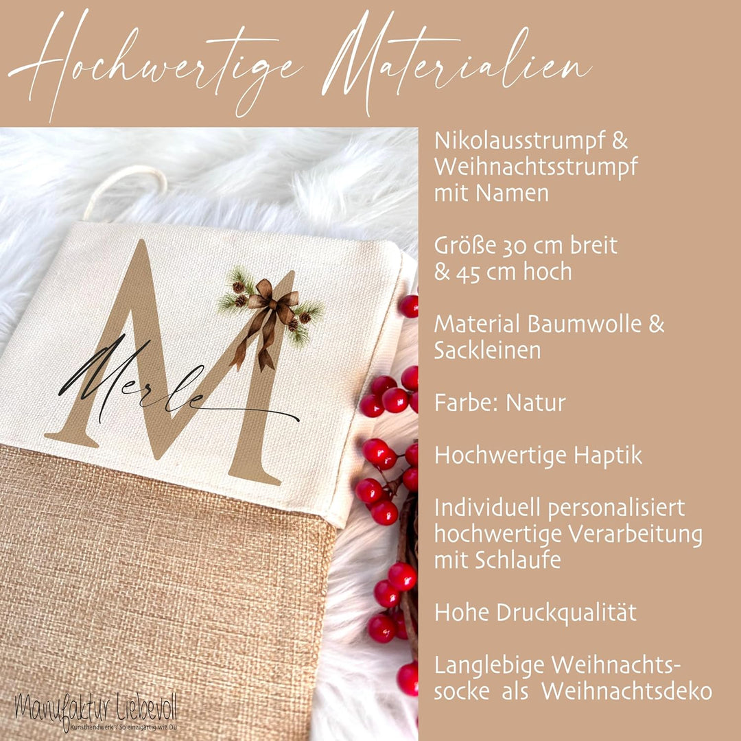 Manufaktur Liebevoll I Nikolausstrumpf Nikolausstiefel personalisiert Kinder Erwachsene Weihnachtsst