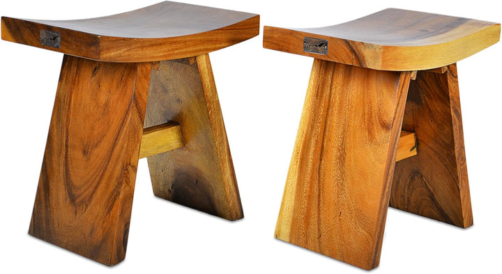 Divero Sitzhocker Tarawa aus Suar Holz, behandelt - Farbe: Braun