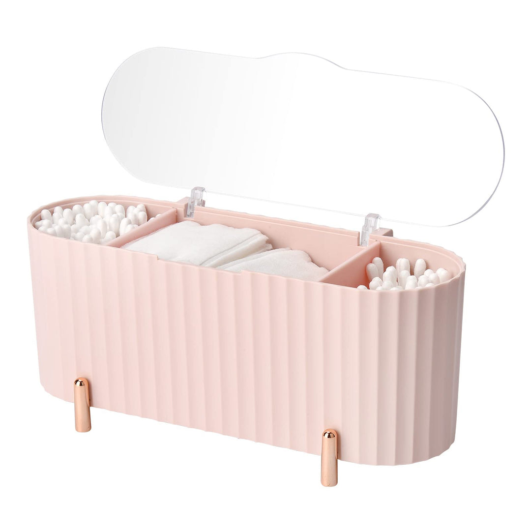 Make Up Kosmetik Organizer, Wattepads Aufbewahrung mit Deckeln, Wattestäbchen Behälter Lidschattenpi