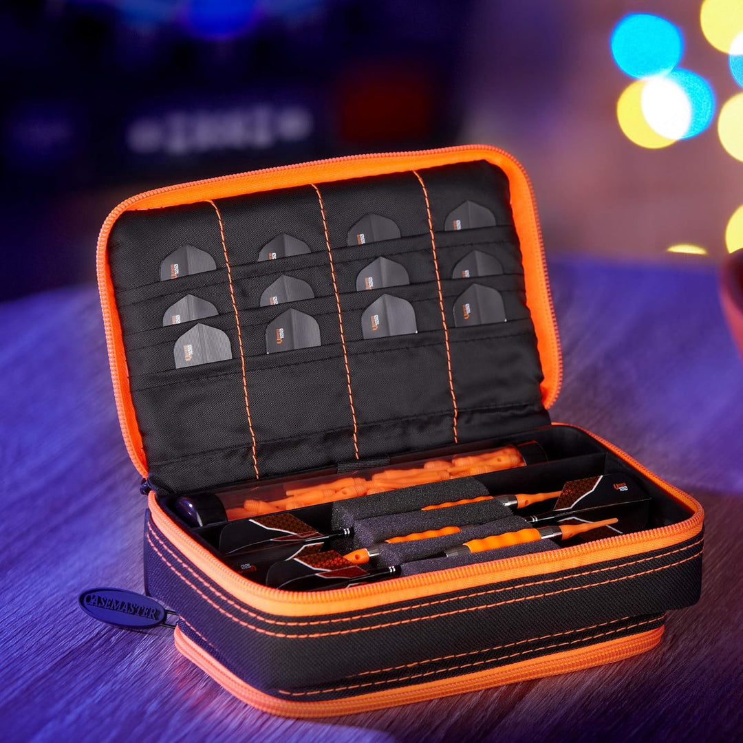 Casemaster Plazma Plus, 3 Dart-Etui für weiche Dartpfeile und Stahlspitzen, grosse vordere Handytasc