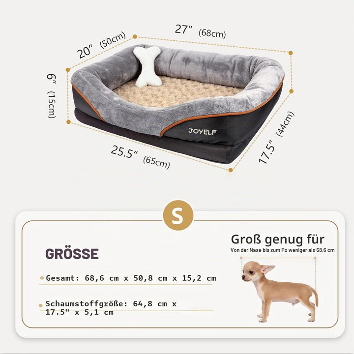JOYELF Memory Foam Hundebett Kleines orthopädisches Hundebett & Sofa mit abnehmbarem waschbarem Bezu