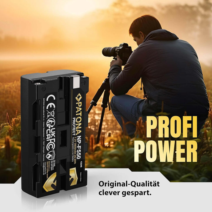 PATONA 2X Protect V1 Akku NP-F550 Kompatibel mit Sony NP-F950 NP-F930 NP-F750 NP-F730