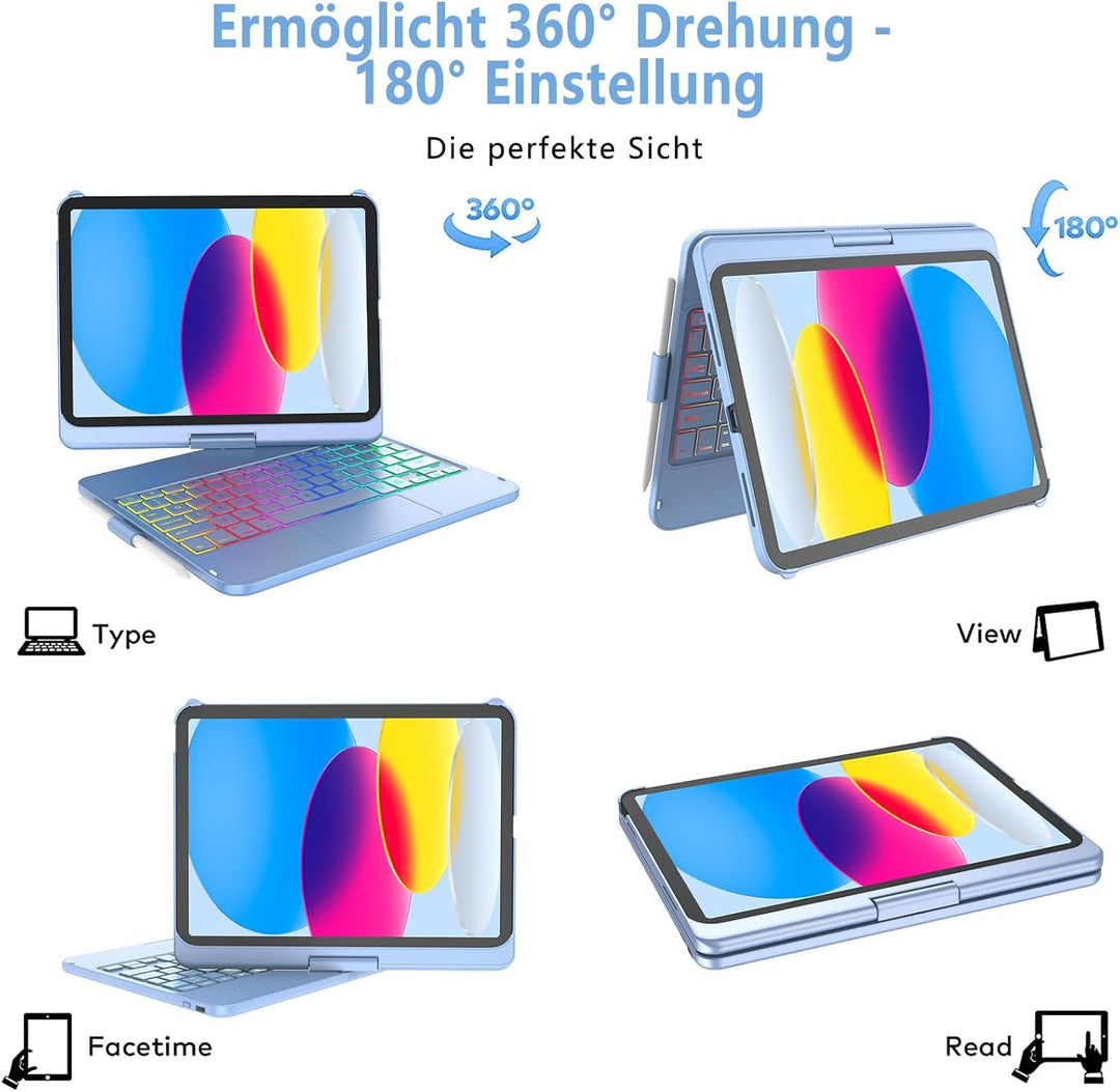 KARFUN Tastatur Hülle für iPad 10 Generation/11 Generation A16 | KARFUN Tastatur Hülle für iPad 10 G